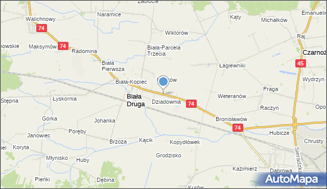 mapa Biała Rządowa, Biała Rządowa na mapie Targeo